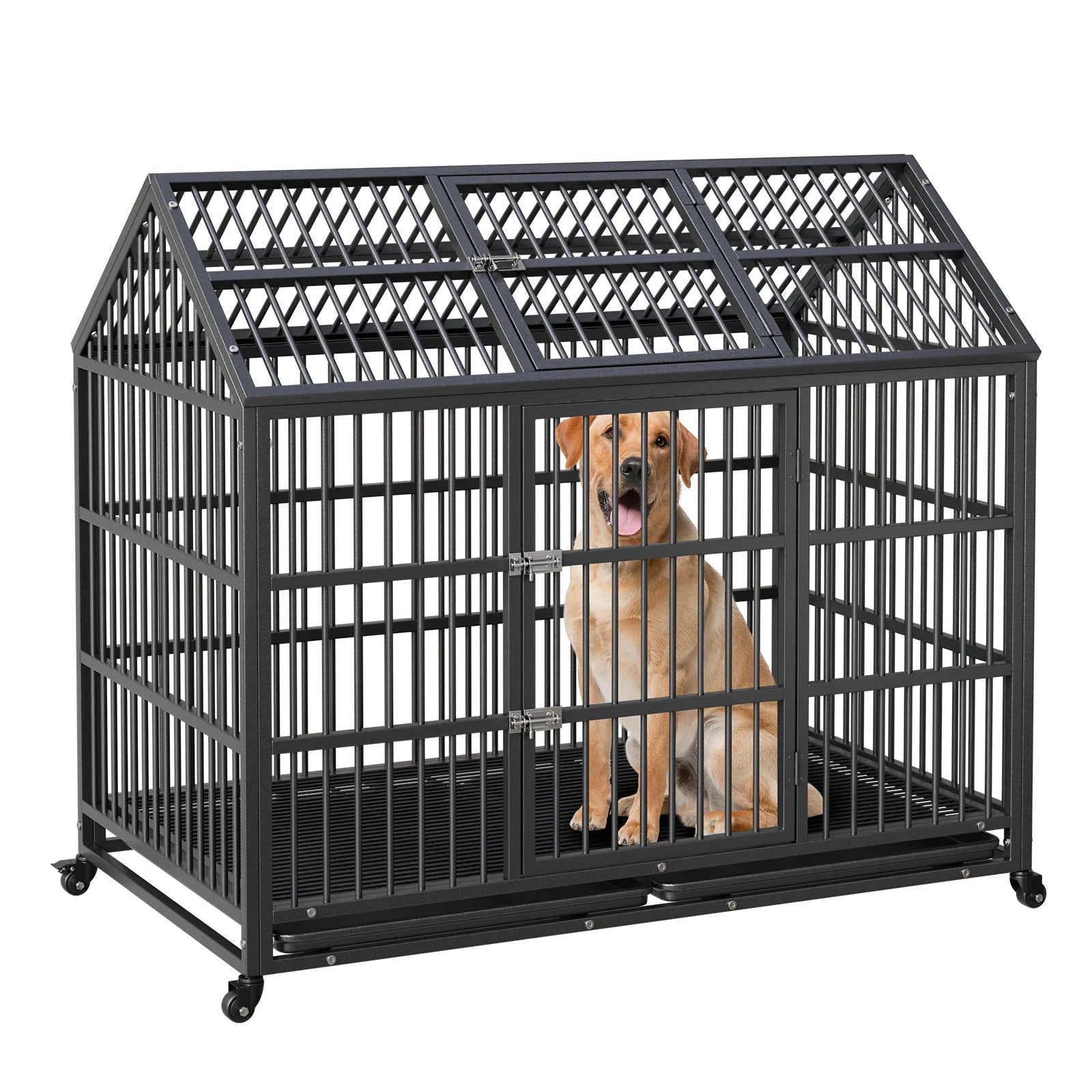 TitanGuard 52-Inch Escape-Proof Heavy Duty Dog Crate